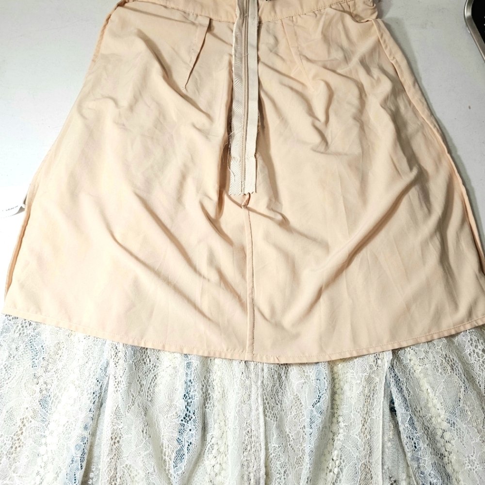 BCBGMAXAZRIA NWT Lilian Dress Sz 6 Ivory, silver, gold, teal Prom, Formal - Picture 15 of 16